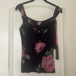 Vintage Sweet Pea mesh floral blouse